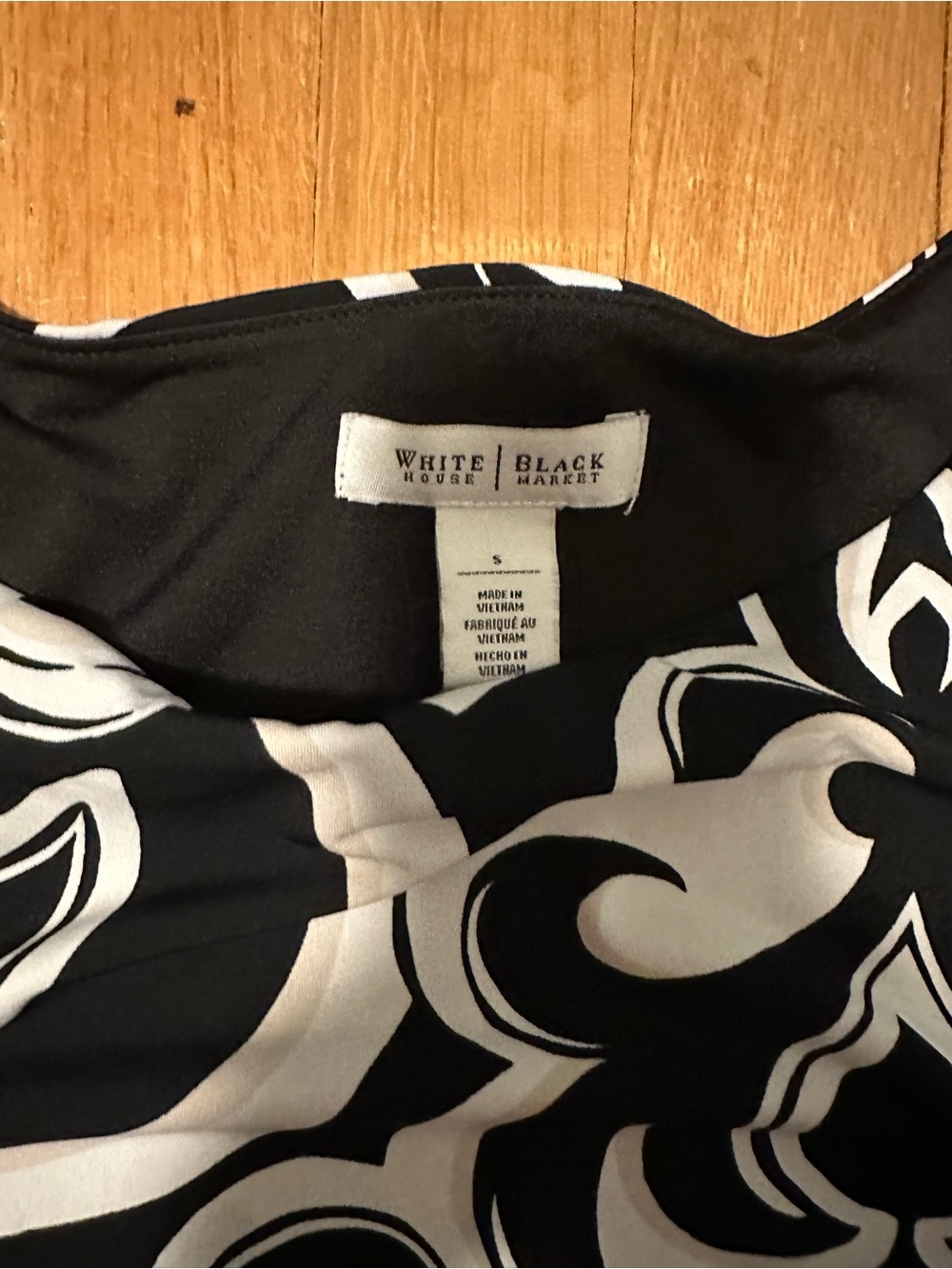 White House Black Market Black & White Swirl Print Dress - Picture 2 of 3